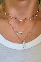Load image into Gallery viewer, Our Diamond Charm Choker Necklace was made to be layered or stacked with your favorite necklaces. This necklace will add sparkle to your look and will shine at every angle!      925 sterling silver or 925 sterling silver with 14K gold or rose gold plating     Diamonds AAA cubic zirconia     14 inches with 2 inch extender