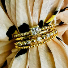 Load image into Gallery viewer, Our simple and beautiful Minimalist Gold Band Ring is a style staple to wear everyday. Stack it with your favorite rings or wear it alone. Jewelry that is 925 sterling silver with 18K gold plating