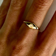 Load image into Gallery viewer, Our Dainty Dome Star Ring adds just enough shine to make a statement. It has the perfect combination of dainty and bold. Jewelry that is 925 Sterling Silver with 18k gold plating AAAAA cubic zirconia