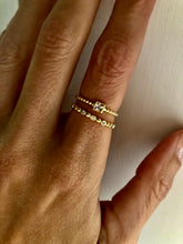 Load image into Gallery viewer, Our Dot Band Square Diamond Ring is another truly unique design. Its beautiful worn alone for a minimalist look but also perfectly designed to stack; it might be the perfect everyday ring. Jewelry that is 925 sterling silver with rhodium or 18K gold plating Diamond is a AAA cubic zirconia