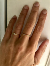 Load image into Gallery viewer, Our Dot Band Square Diamond Ring is another truly unique design. Its beautiful worn alone for a minimalist look but also perfectly designed to stack; it might be the perfect everyday ring. Jewelry that is 925 sterling silver with rhodium or 18K gold plating Diamond is a AAA cubic zirconia