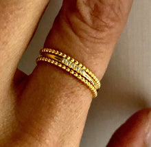 Load image into Gallery viewer, Our Minimalist Round Bead Ring is very delicate and dainty. You can wear alone or add it to your favorite ring stack. Jewelry that is 925 sterling silver with 18k gold plating very light weight because of how its made