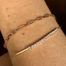 Load image into Gallery viewer, Simple Diamond Chain Bracelet 925 Sterling Silver with platinum or 18K gold plating     Diamonds are AAAA cubic zirconia     Two sizes available 6.5 or 7.5 inches long plus extender