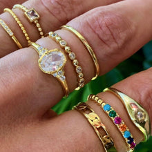 Load image into Gallery viewer, Beautiful Figaro link ring perfect to wear on its own or add it to your favorite stack for a unique look. It’s made for daily wear and water resistant.   18k gold plated stainless steel
