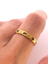 Load image into Gallery viewer, Beautiful Figaro link ring perfect to wear on its own or add it to your favorite stack for a unique look. It’s made for daily wear and water resistant.   18k gold plated stainless steel