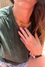Load image into Gallery viewer, Be on trend by adding our herringbone necklace to any of your favorite necklace stack! It adds a bold statement but still looks classic. It will give the dullest outfit the perfect amount of style and class.   18k gold or 925 sterling silver plated stainless steel  14in or 16in chain with 2in extender