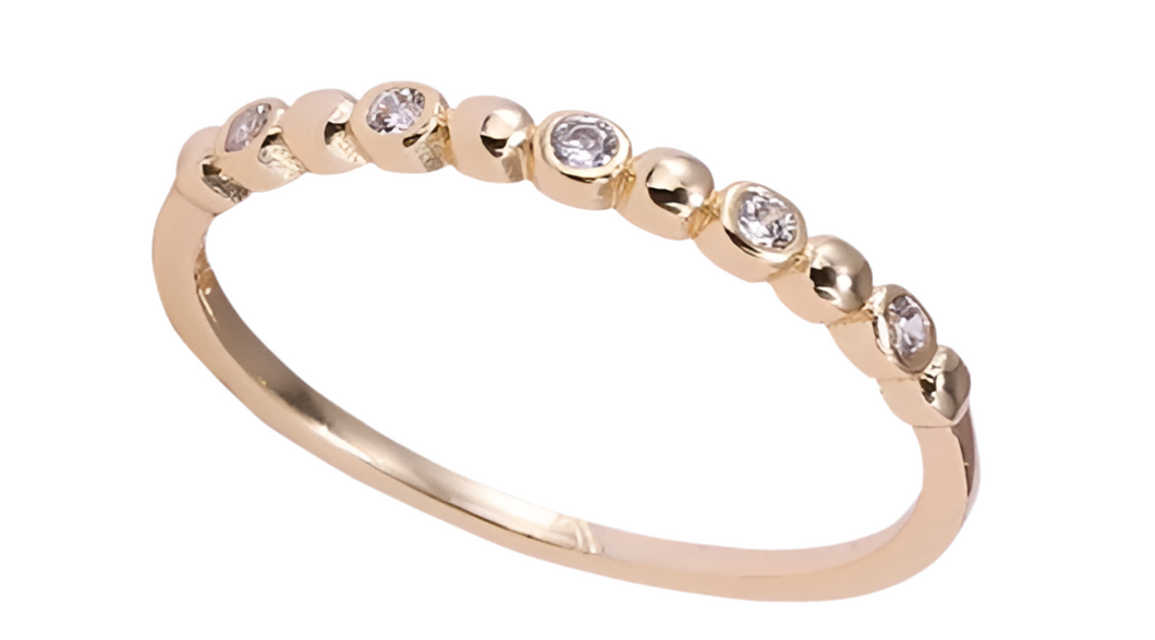 Dainty Diamond Dot Eternity Band Ring