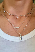 Load image into Gallery viewer, Our Diamond Charm Choker Necklace was made to be layered or stacked with your favorite necklaces. This necklace will add sparkle to your look and will shine at every angle!      925 sterling silver or 925 sterling silver with 14K gold or rose gold plating     Diamonds AAA cubic zirconia     14 inches with 2 inch extender
