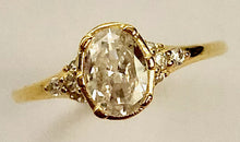 Load image into Gallery viewer, Our Oval Diamond Ring is a beautiful statement ring that shines best on its own. It is sure to get attention with its perfect balance of modern and vintage. You wont ever want to take it off! Jewelry that is 925 sterling silver with 18K gold plating AAAA cubic zirconia
