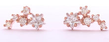 Load image into Gallery viewer, Our Diamond Star Cluster Earrings are fun and playful, while still being beautiful and elegant. They can be worn alone or paired with other hoops or studs to create a carefree effortless look.       925 sterling silver with 14K gold or rose gold plating     Diamonds are AAAA cubic zirconia
