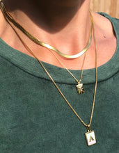 Load image into Gallery viewer, Be on trend by adding our herringbone necklace to any of your favorite necklace stack! It adds a bold statement but still looks classic. It will give the dullest outfit the perfect amount of style and class.   18k gold or 925 sterling silver plated stainless steel  14in or 16in chain with 2in extender 
